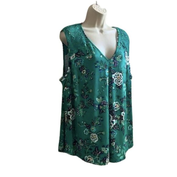 Daniel Rainn Sleeveless Fantine‎ Crochet lace green floral cutout tunic,   NWT - Picture 6 of 11